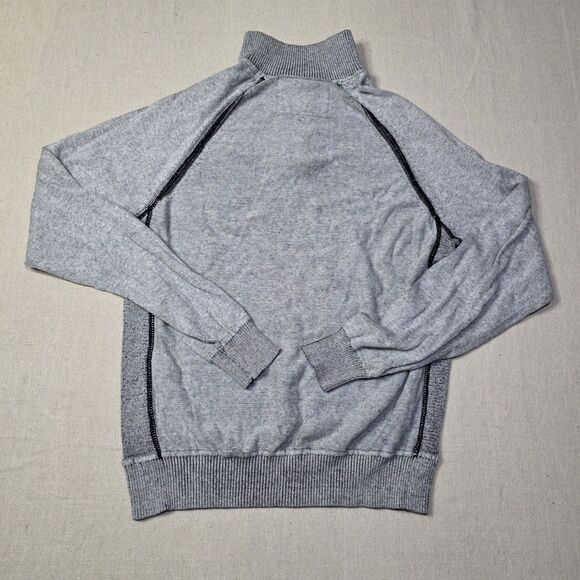 BKE Buckle Mens Size Medium Quarter Zip Pullover Sweater Gray Long Sleeve - Picture 2 of 7